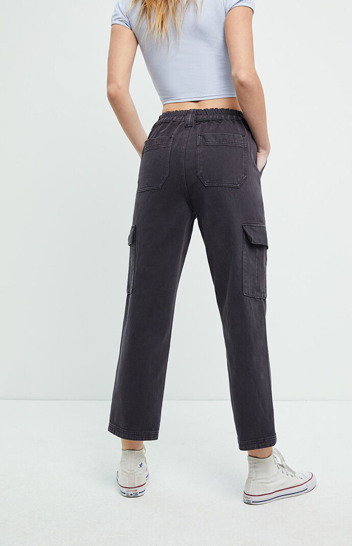 pacsun almost black utility cargo pants