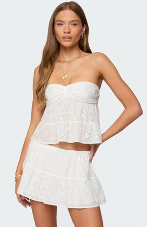 Dora Strapless Eyelet Babydoll Top image number 1