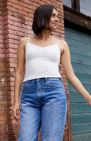 White Gina Cinch Tank Top image number 1