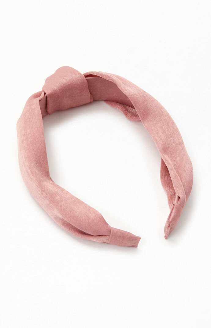 Mauve Satin Twist Headband