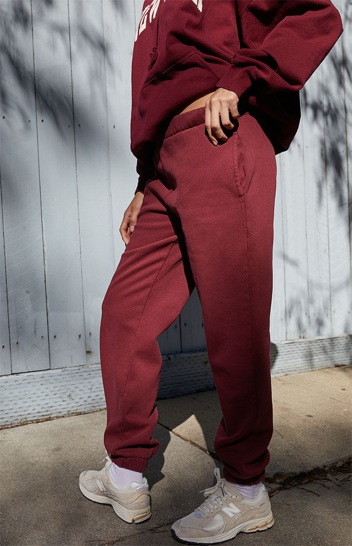 Mens best sale burgundy sweatpants