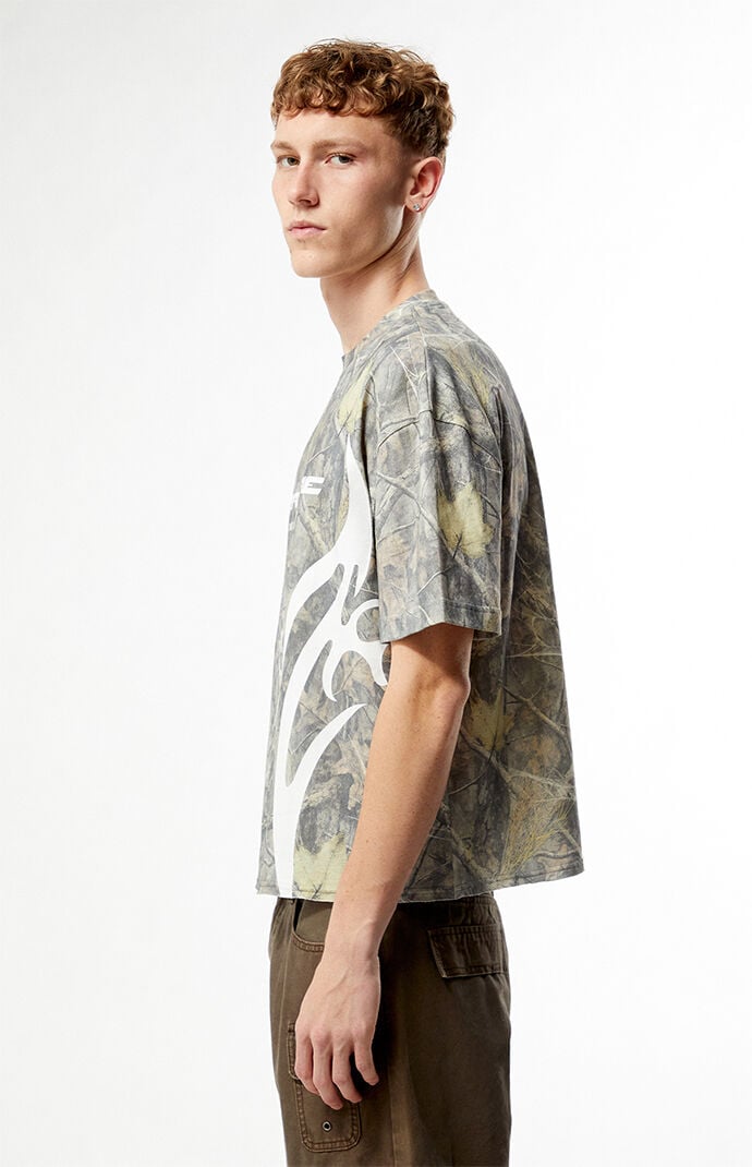 Pacsun Premiere Camo Cropped Boxy T-Shirt