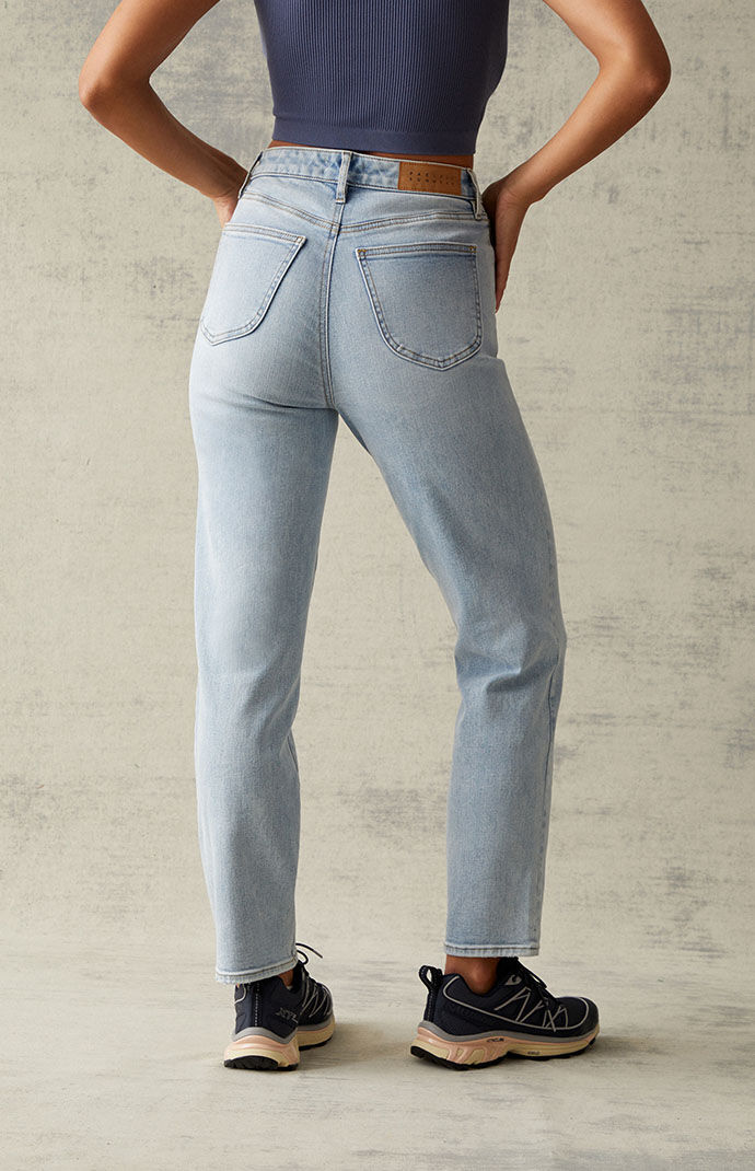 Pacsun Light Blue Curve Straight Leg Jeans | Pacsun