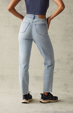 Light Blue Curve Straight Leg Jeans image number 4