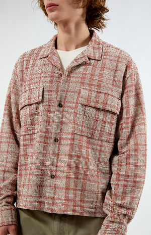 Woven Cropped Flannel Shirt image number 2