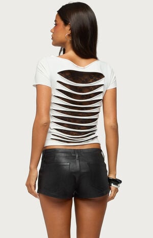Rea Shredded Cutout Lacey Top image number 3