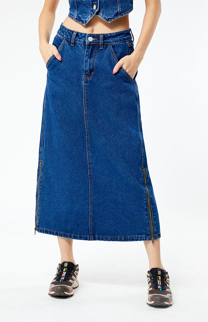 Another Girl Organic Denim Maxi Skirt | PacSun