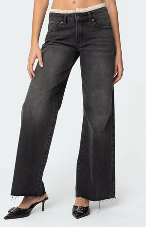 Karlie Lace Trim Jeans image number 2