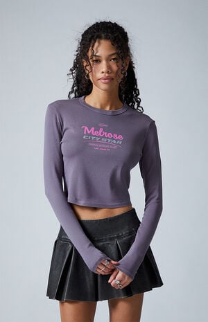 Melrose City Star Long Sleeve Cropped T-Shirt image number 2