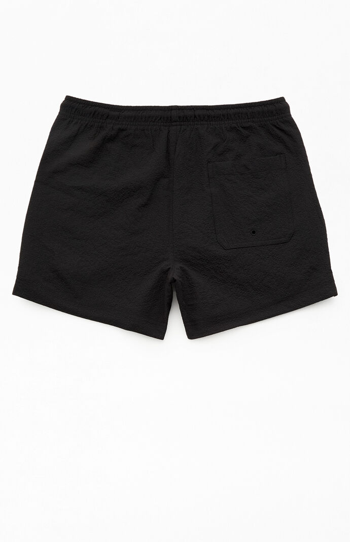 Pacsun Sail Black Seersucker 4.5'' Swim Trunks
