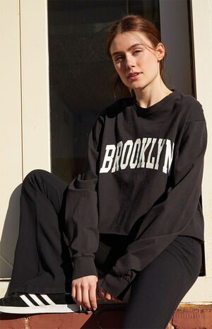 Black Brooklyn Long Sleeve T-Shirt image number 2