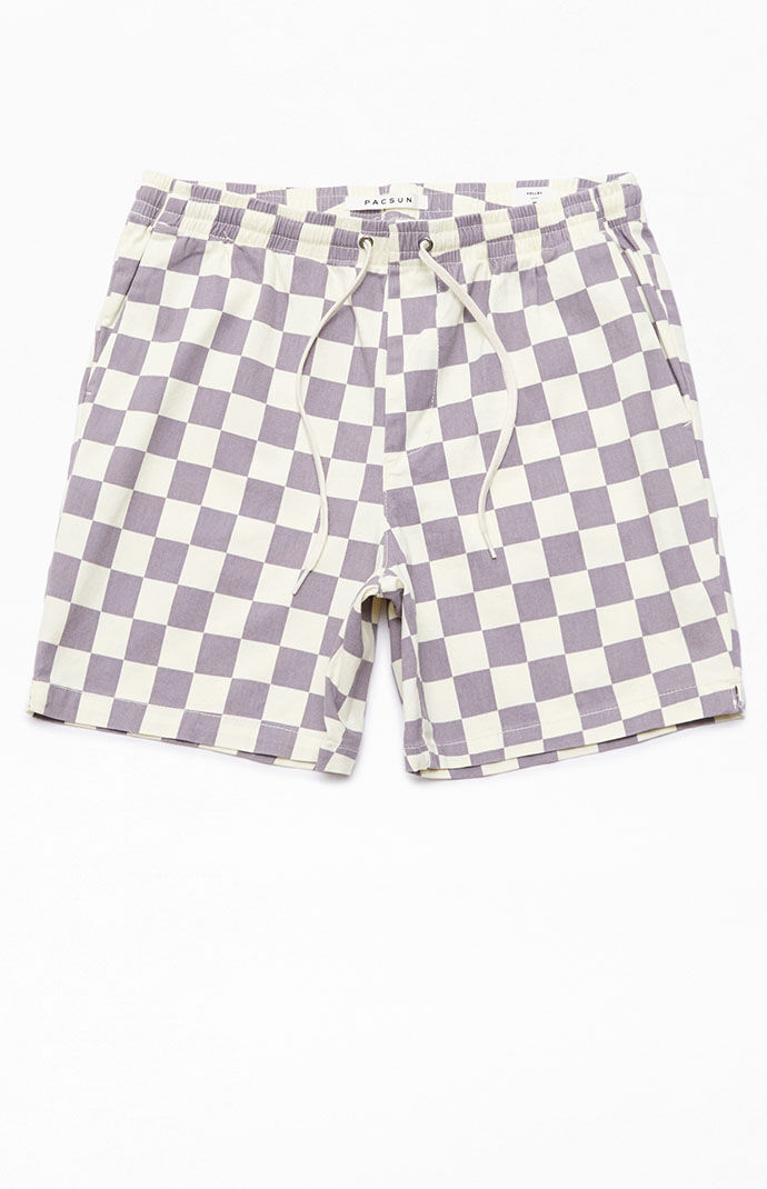 PacSun Purple Checkered Twill Volley 