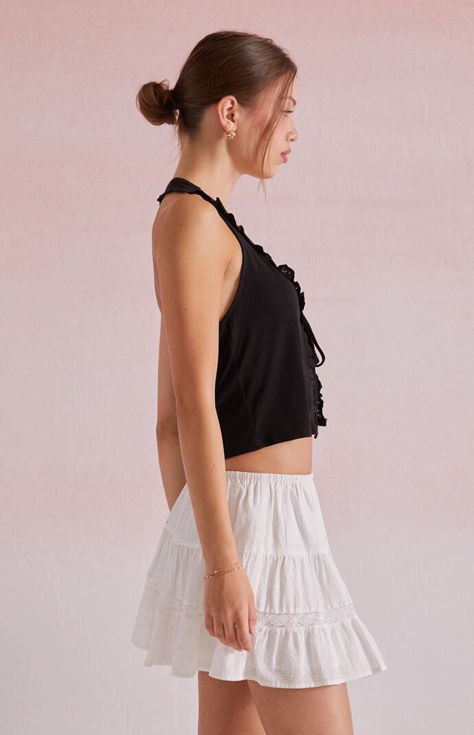 Beverly and Beck Hailey Trim Halter Tank Top