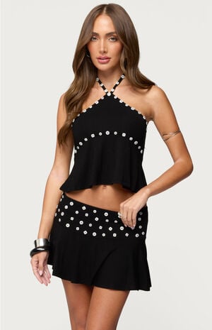 Kayce Button Halter Top image number 1