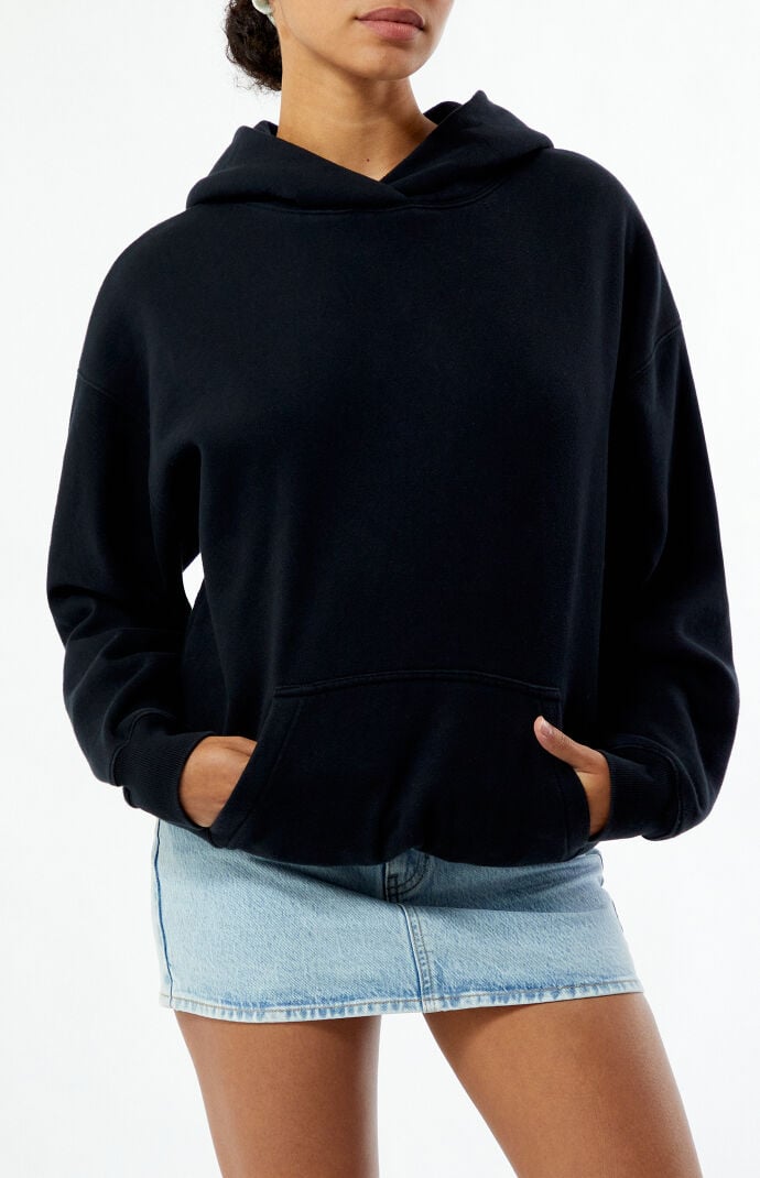 Pacsun Women s Core Washed Pullover Hoodie in Black Size Xs