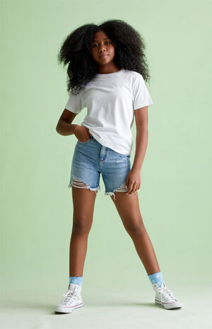 Medium Indigo Denim Shorts image number 3