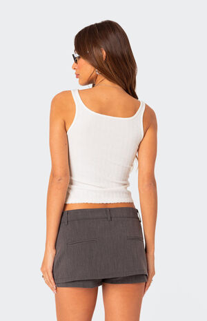 Bow Cutout Pointelle Tank Top image number 5