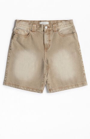 Khaki Baggy Denim Shorts