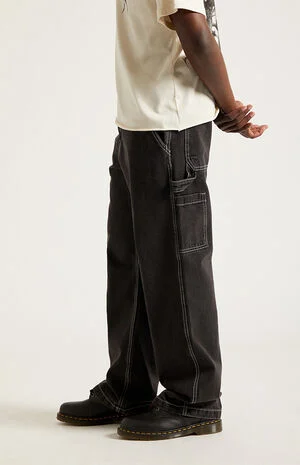 Dylan Baggy Jeans Carpenter Contrast Stitch Black image number 4