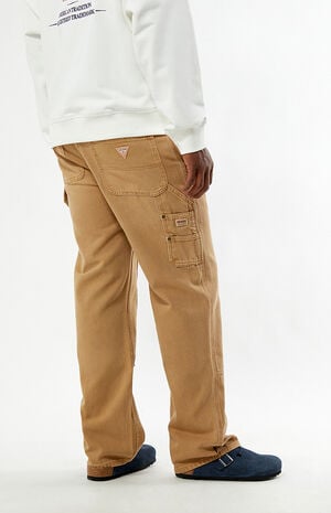 Tan Paneled Carpenter Pants image number 4
