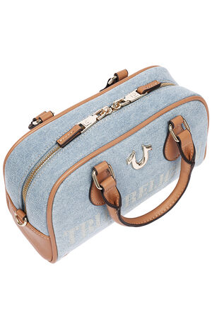 Denim Logo Mini Satchel Crossbody Bag image number 5