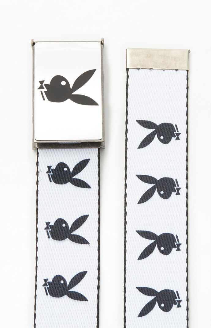 x Playboy White & Black Repeat Bunny Belt