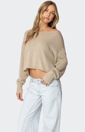 Aviv Wide Neck Oversized Sweater image number 3