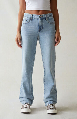Eco Light Blue Low Rise Boyfriend Jeans image number 1