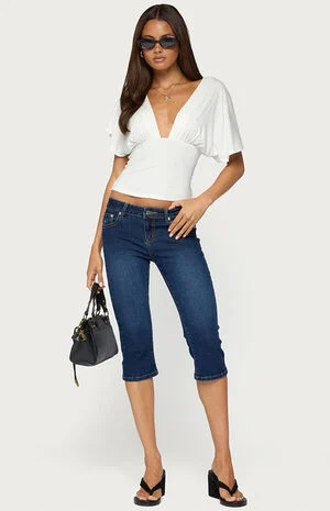 Betee Cinched Plunge Neck Top image number 5