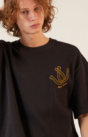 Black Moonlight Waffle Knit T-Shirt image number 2