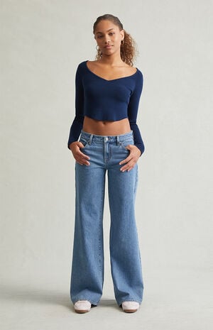 Pacsun Casey Low Rise Baggy Jeans Light Indigo Wash | PacSun