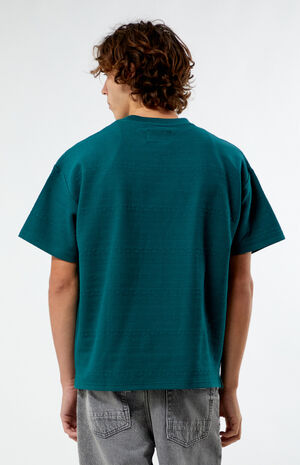 Green Oversized Jacquard Knit T-Shirt image number 4