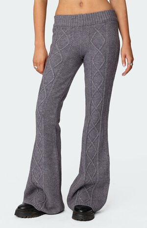 Ray Cable Knit Flared Pants image number 2