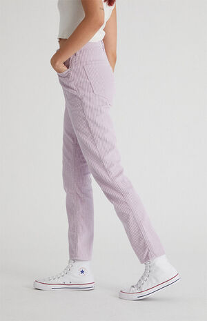 Lavender Corduroy Mom Jeans image number 3