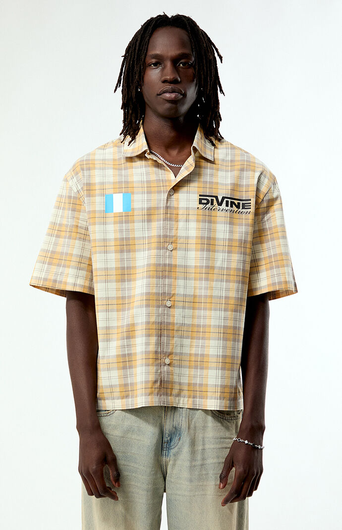 Pacsun Divine Intervention Plaid Short Sleeve Shirt