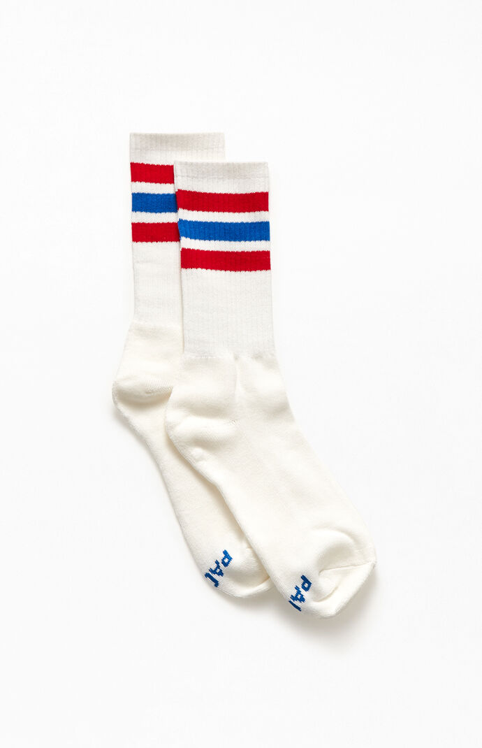 Recycled Gym Stripe Crew Socks