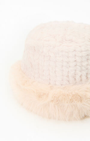 Textured Faux Fur Bucket Hat image number 2