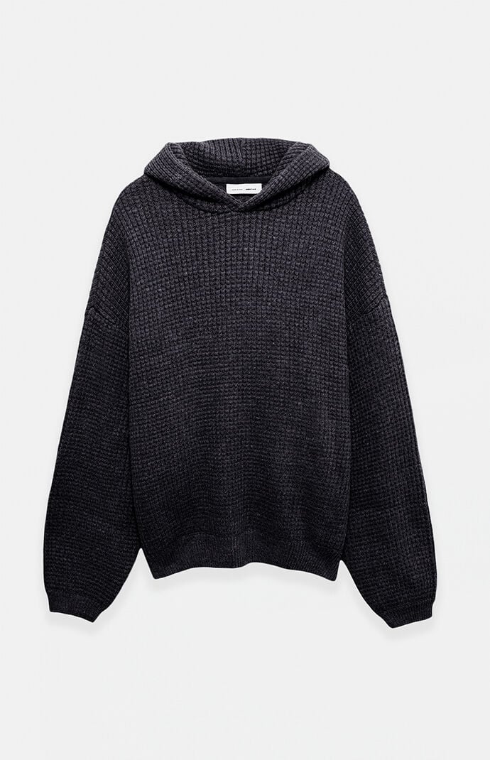 Fear of God ESSENTIALS Vintage Black Heavy Waffle Knit '90s Hoodie