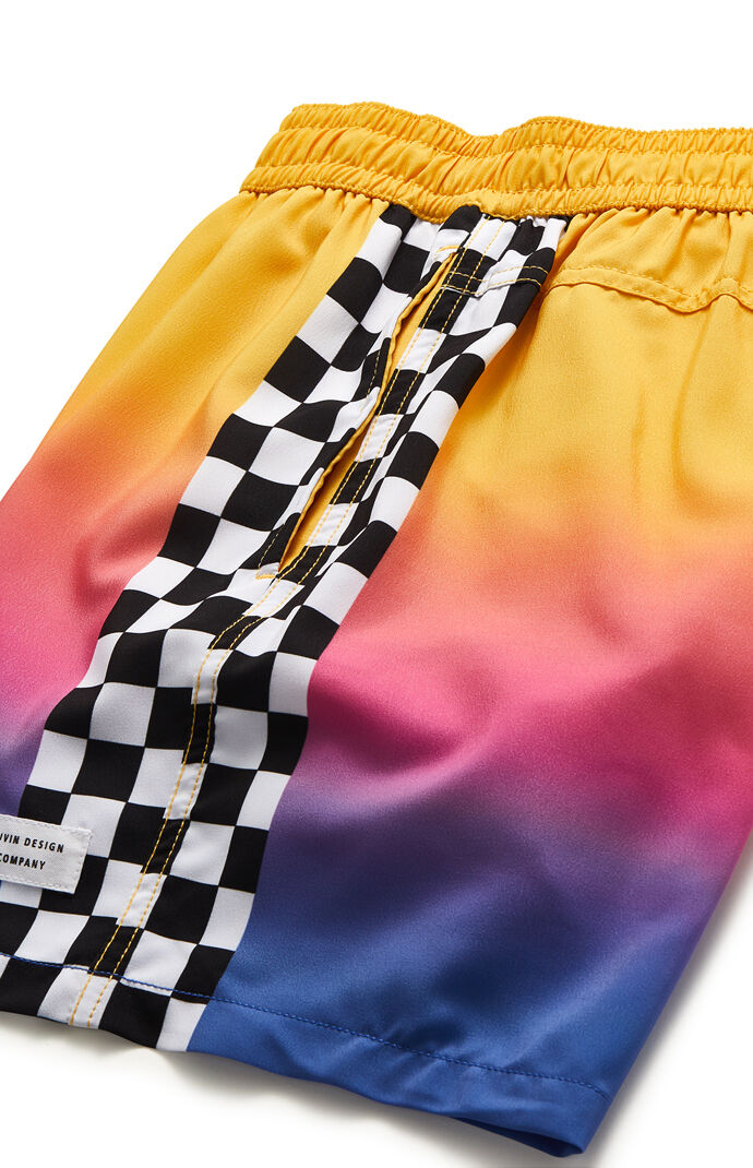 Sunrise Checker 15" Swim Trunks