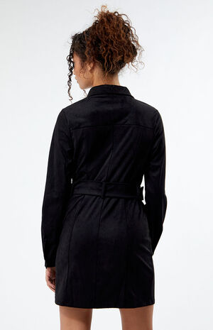 Button Through Suede Dress image number 4