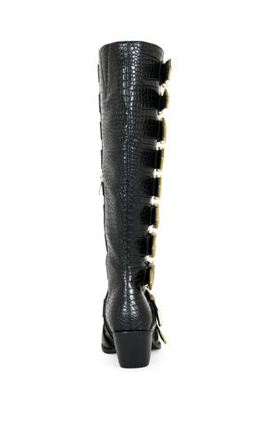 Women's Graziana Black Buckled Western Boots image number 3