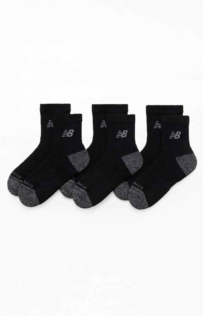 New Balance 3 Pack Black Active Quarter Socks