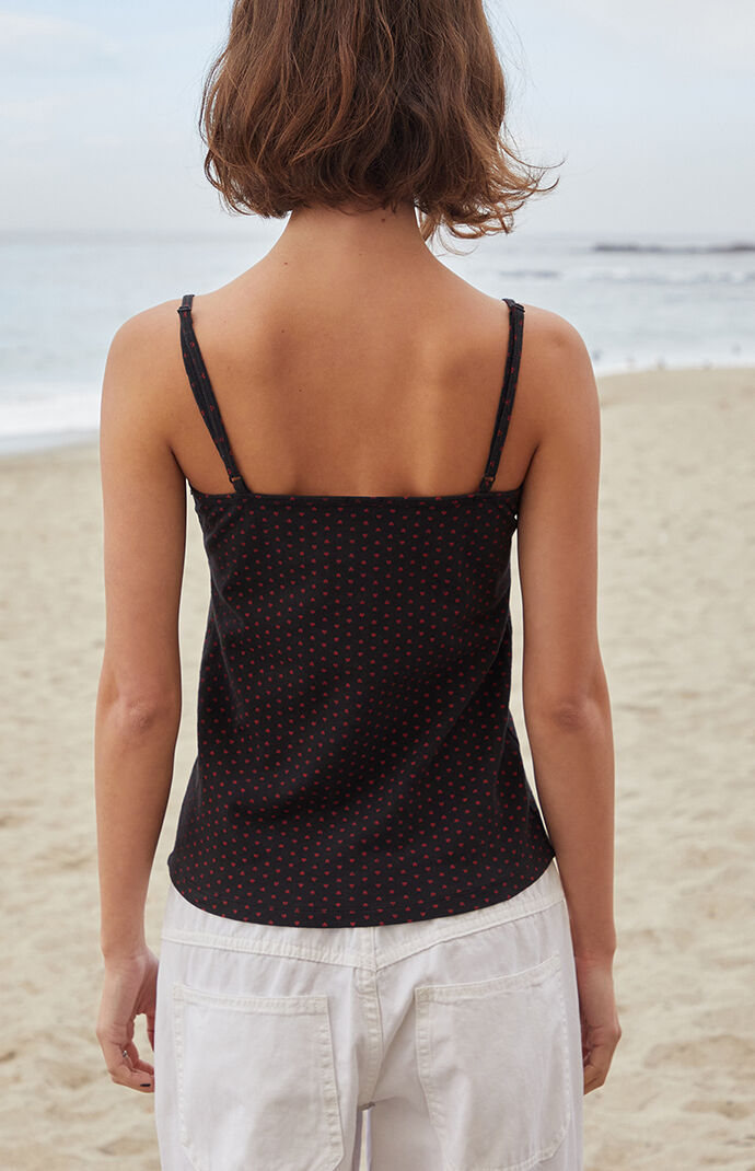 AM1378 Heart point tops ブラック ANDMARY】Heart point tops