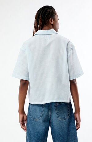 Porto Blue Striped Camp Shirt image number 4