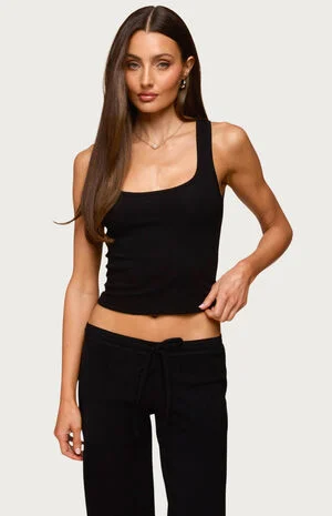 Linda Ribbed Scoop Neck Tank Top image number 1