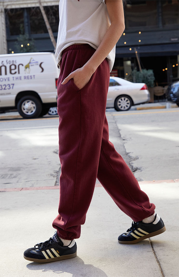 Burgundy new arrivals sweatpants outfit