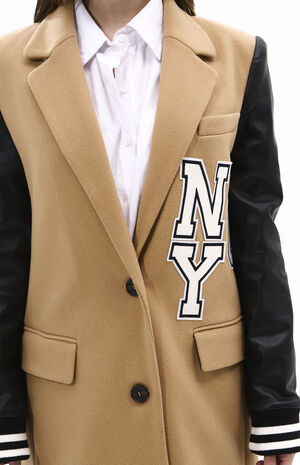 Malone Tan Varsity Trench Jacket image number 5