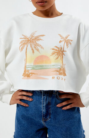 Sunset Beach Morning Hike Crew Neck Cropped Sweatshirt image number 2
