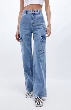 Cargo Ultra High Waisted Fitted Flare Pants image number 1