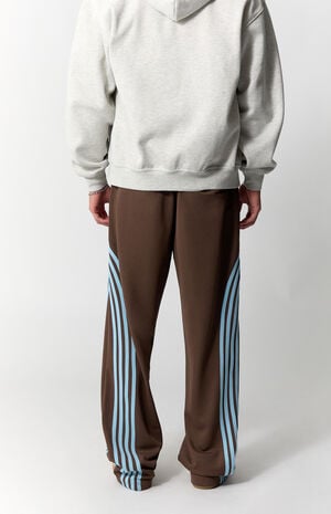 Brown Baggy Side Stripe Track Pants image number 4